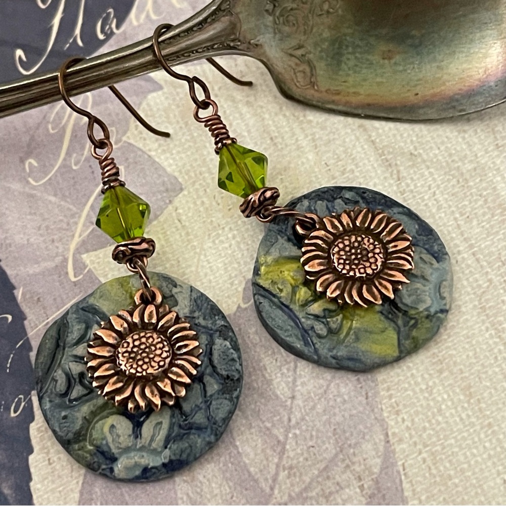 ARTISAN Earrings “Indigo Fields” - Dangles - Picture 7 of 11